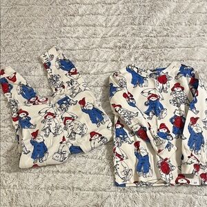 GAP Kids Pajama Set with Blue and Red Paddington Bear Print